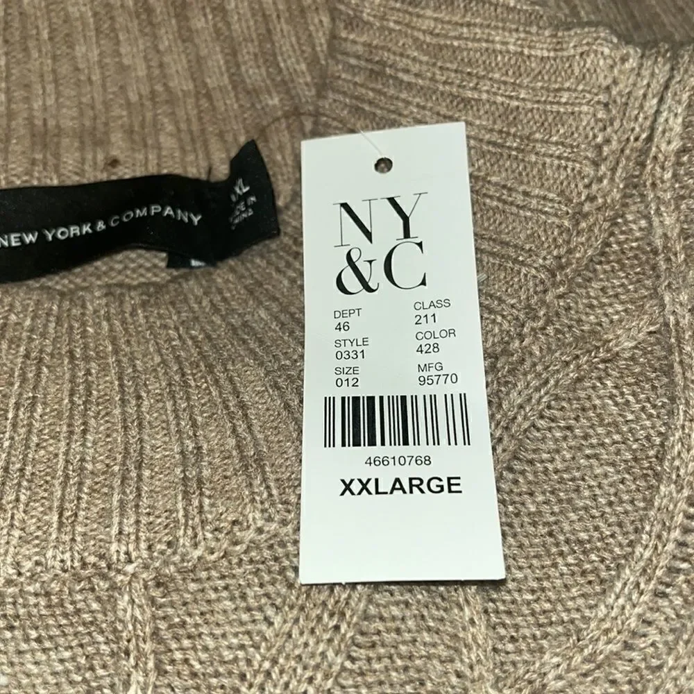 NY&Co Cable-Knit Cut-Out Pullover Sweater